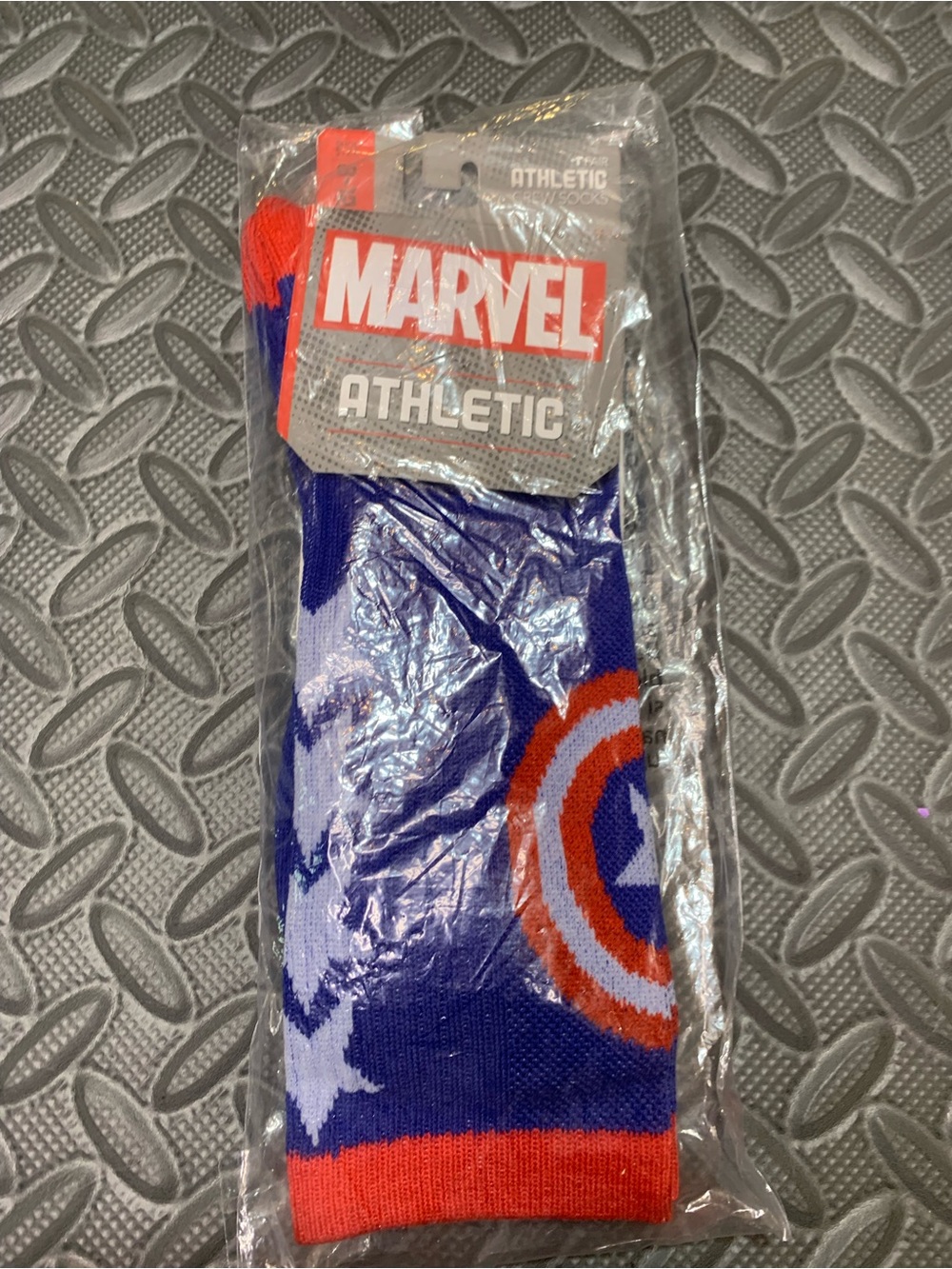 Marvel Captain America Athletic Socks - Blue, Red, White. New